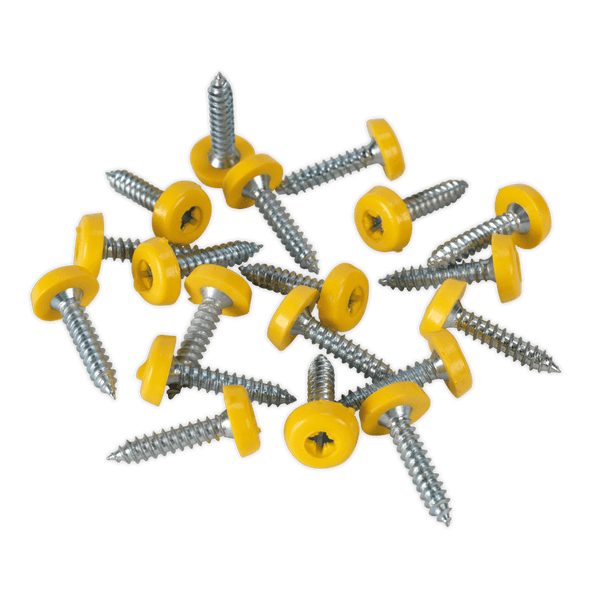 Sealey Screws & Fixings 4.8 x 24mm Plastic Enclosed Head Yellow Numberplate Screw - Pack of 50-PTNP6 5054511051612 PTNP6 - Buy Direct from Spare and Square