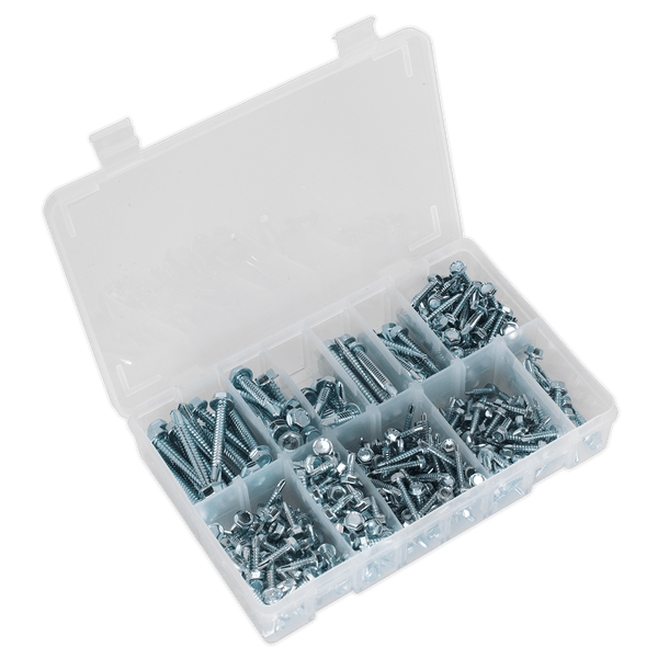 Sealey Screws & Fixings 410pc Self-Drilling Hexagon Head Screw Assortment-AB061SDH 5054511053418 AB061SDH - Buy Direct from Spare and Square