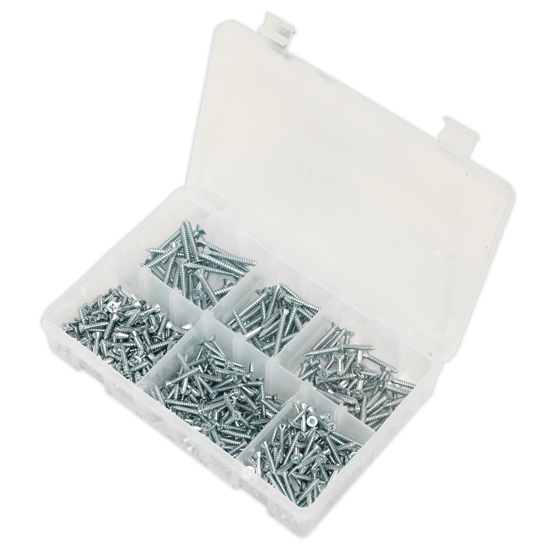 Sealey Screws & Fixings 510pc Zinc Plated Self-Tapping Countersunk Pozi Screw Assortment - DIN 7982-AB062STCS 5054511053425 AB062STCS - Buy Direct from Spare and Square