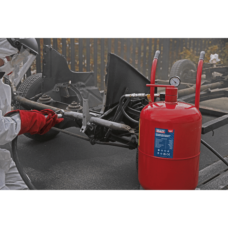Sealey Shot Blasting 37L Shot Blaster with Water Trap & Wheels-SB997 5051747498693 SB997 - Buy Direct from Spare and Square