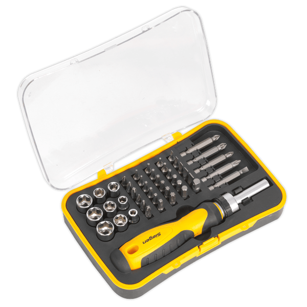 Sealey Socket & Bit Sets 45pc Ratchet Screwdriver Socket & Bit Set-S0979 5051747727540 S0979 - Buy Direct from Spare and Square