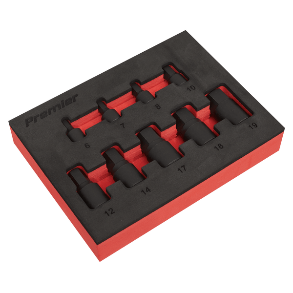 Sealey Socket & Bit Sets 9pc 1/4" & 3/8"Sq Drive Low Profile Hex Impact Socket Bit Set-AK5525 5054511827248 AK5525 - Buy Direct from Spare and Square