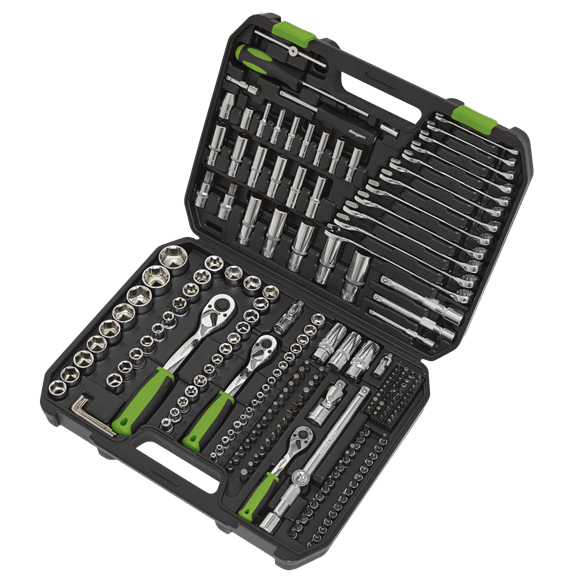 Sealey Socket Set 219 Piece 1/4", 3/8" & 1/2"Sq Drive Socket Set - Metric - Lifetime Guarantee S01212 - Buy Direct from Spare and Square
