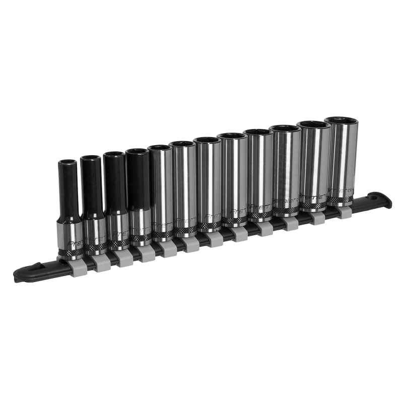 Sealey Socket Sets 12pc 3/8"Sq Drive Deep Socket Set - Black Series-AK7993 5054630055454 AK7993 - Buy Direct from Spare and Square