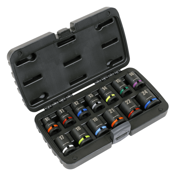 Sealey Socket Sets 13pc 1/2"Sq Drive Impact Socket Set-AK5617M 5054630149726 AK5617M - Buy Direct from Spare and Square