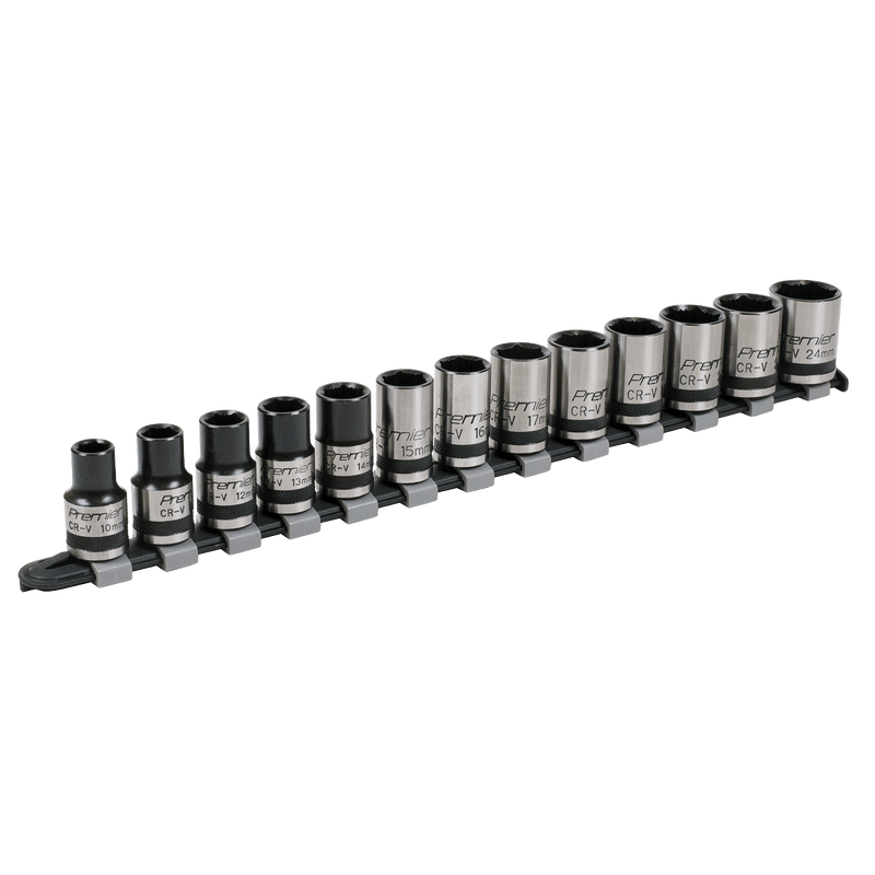 Sealey Socket Sets 13pc 1/2"Sq Drive Lock-On™ Socket Set - Black Series-AK2742B 5054630056321 AK2742B - Buy Direct from Spare and Square