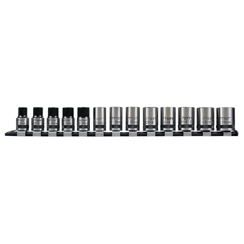 Sealey Socket Sets 13pc 1/2"Sq Drive Lock-On™ Socket Set - Black Series-AK2742B 5054630056321 AK2742B - Buy Direct from Spare and Square
