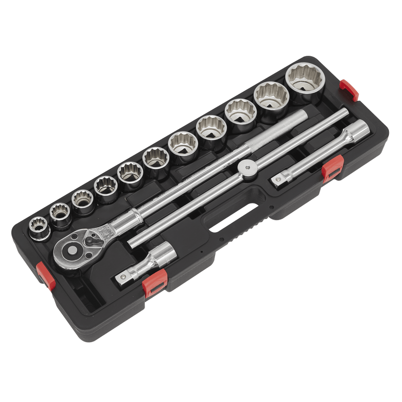 Sealey Socket Sets 15pc 3/4"Sq Drive 12-point WallDrive® Socket Set - Metric-AK2583 5054630113383 AK2583 - Buy Direct from Spare and Square