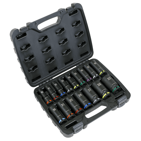 Sealey Socket Sets 16pc 1/2"Sq Drive Impact Socket Set-AK5818M 5054630149757 AK5818M - Buy Direct from Spare and Square