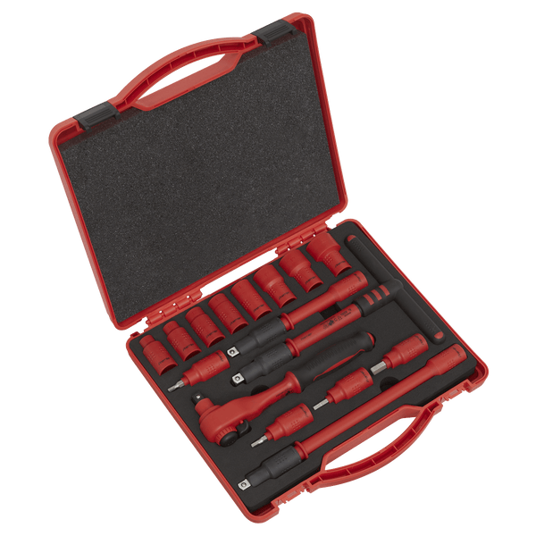 Sealey Socket Sets 16pc 3/8"Sq Drive Insulated Socket Set - VDE Approved-AK7940 5051747690240 AK7940 - Buy Direct from Spare and Square