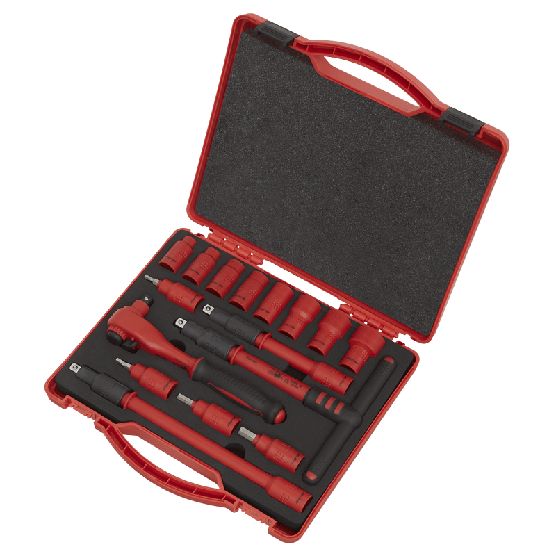 Sealey Socket Sets 16pc 3/8"Sq Drive Insulated Socket Set - VDE Approved-AK7940 5051747690240 AK7940 - Buy Direct from Spare and Square
