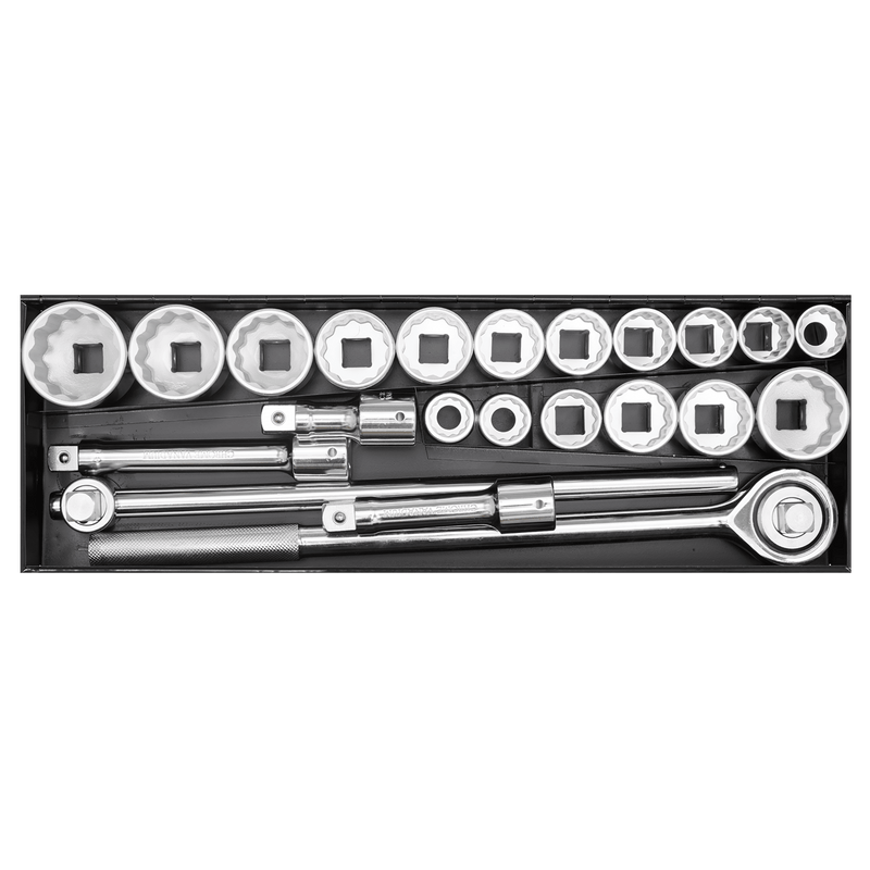 Sealey Socket Sets 22pc 3/4"Sq Drive 12-point WallDrive® Socket Set - Metric/Imperial-AK259/CRV 5024209255295 AK259/CRV - Buy Direct from Spare and Square