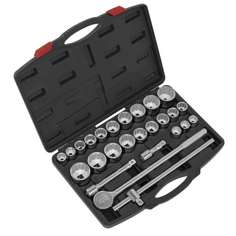 Sealey Socket Sets 26pc 3/4"Sq Drive 12-point WallDrive® Socket Set - Metric/Imperial-AK2582 5054630190490 AK2582 - Buy Direct from Spare and Square