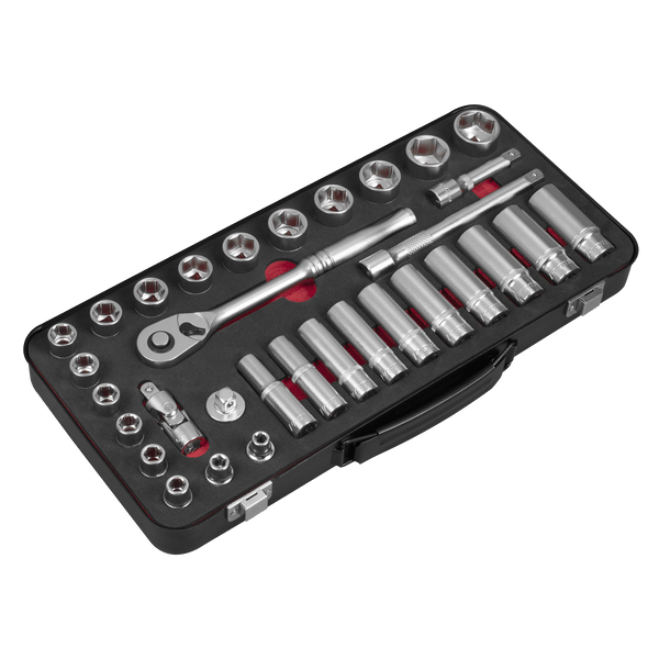 Sealey Socket Sets 32pc 3/8"Sq Drive Socket Set - Premier Platinum Series-AK7922 5054630278594 AK7922 - Buy Direct from Spare and Square
