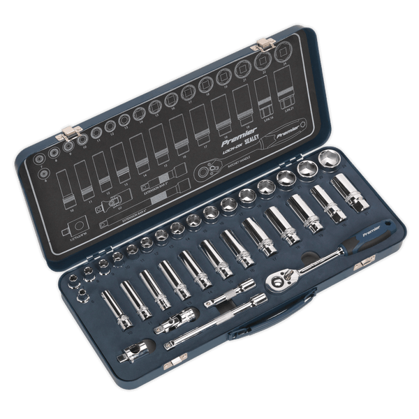 Sealey Socket Sets 34pc 3/8"Sq Drive Lock-On™ Socket Set-AK27481 5054511139310 AK27481 - Buy Direct from Spare and Square