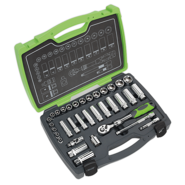 Sealey Socket Sets 34pc 3/8"Sq Drive Socket Set-AK7960 5054511020625 AK7960 - Buy Direct from Spare and Square
