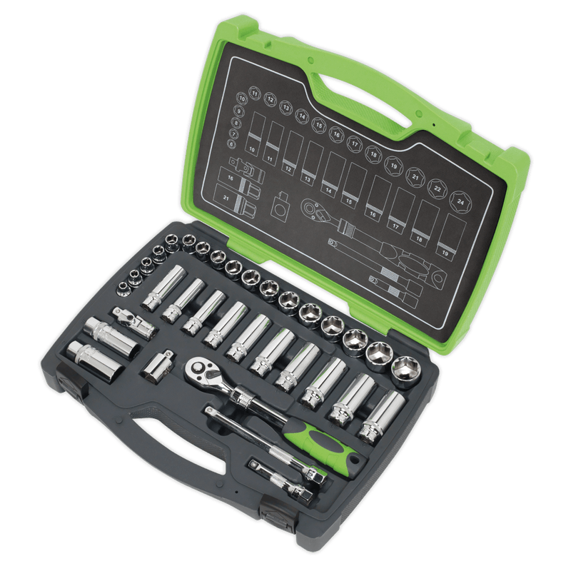 Sealey Socket Sets 34pc 3/8"Sq Drive Socket Set-AK7960 5054511020625 AK7960 - Buy Direct from Spare and Square