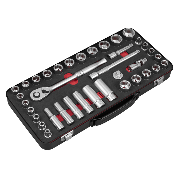 Sealey Socket Sets 37pc 3/8"Sq Drive Socket Set - Metric/Imperial -  Premier Platinum Series-AK7923 5054630278631 AK7923 - Buy Direct from Spare and Square