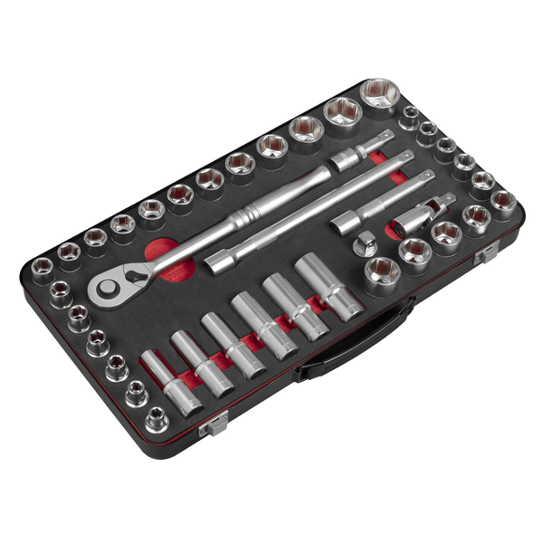 Sealey Socket Sets 40pc 1/2"Sq Drive Socket Set - Metric/Imperial - Premier Platinum Series-AK7925 5054630278587 AK7925 - Buy Direct from Spare and Square