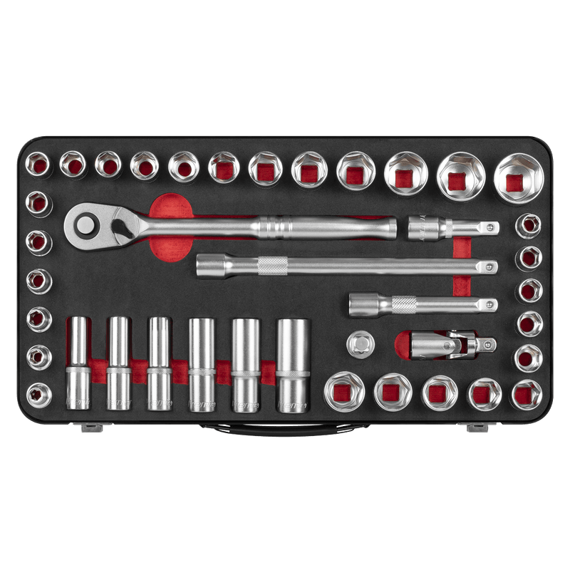 Sealey Socket Sets 40pc 1/2"Sq Drive Socket Set - Metric/Imperial - Premier Platinum Series-AK7925 5054630278587 AK7925 - Buy Direct from Spare and Square