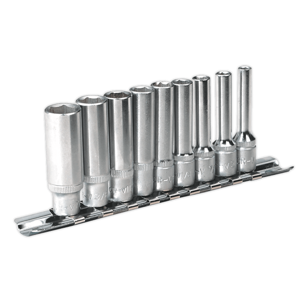 Sealey Socket Sets 9pc 1/4"Sq Drive Deep WallDrive® Socket Set - Imperial-AK2718 5024209107969 AK2718 - Buy Direct from Spare and Square