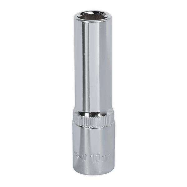 Sealey Sockets Individual 10mm 3/8"Sq Drive Fully Polished Deep WallDrive® Socket-SP3810D 5051747360501 SP3810D - Buy Direct from Spare and Square