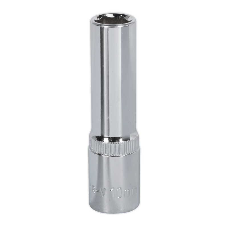 Sealey Sockets Individual 10mm 3/8"Sq Drive Fully Polished Deep WallDrive® Socket-SP3810D 5051747360501 SP3810D - Buy Direct from Spare and Square