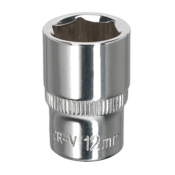 Sealey Sockets Individual 12mm 1/4"Sq Drive Fully Polished WallDrive® Socket-SP1412 5054511361414 SP1412 - Buy Direct from Spare and Square