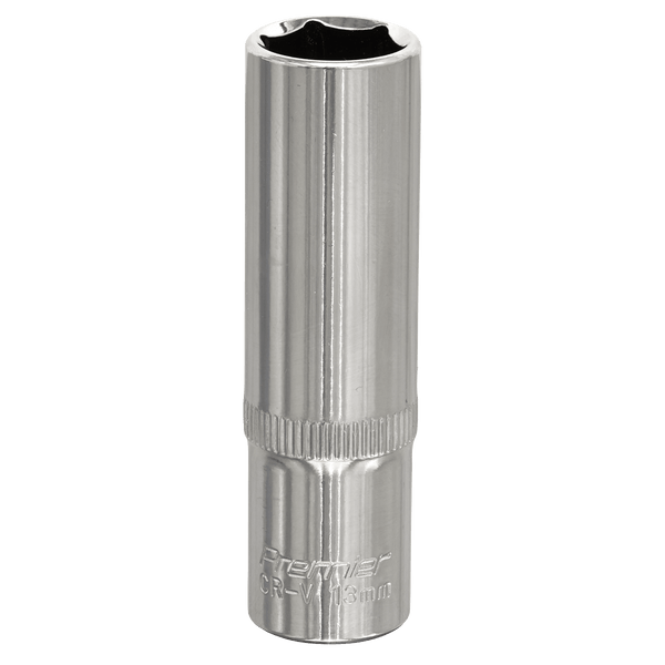 Sealey Sockets Individual 13mm 3/8"Sq Drive Fully Polished Deep WallDrive® Socket-SP3813D 5051747360563 SP3813D - Buy Direct from Spare and Square