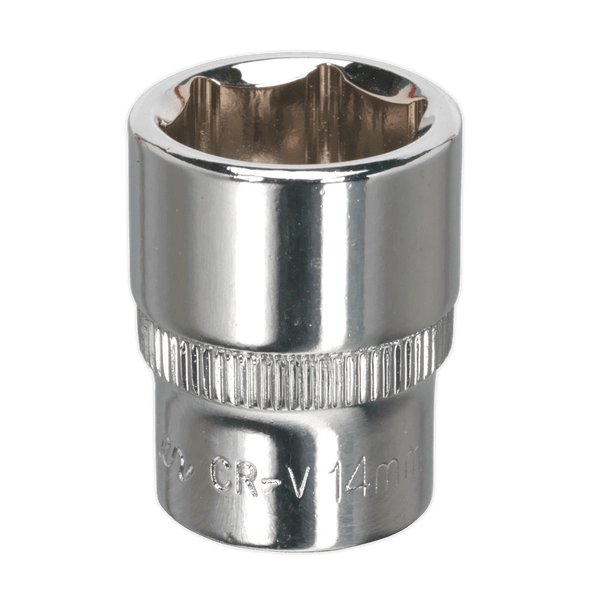 Sealey Sockets Individual 14mm 1/4"Sq Drive Fully Polished WallDrive® Socket-SP1414 5054511353143 SP1414 - Buy Direct from Spare and Square