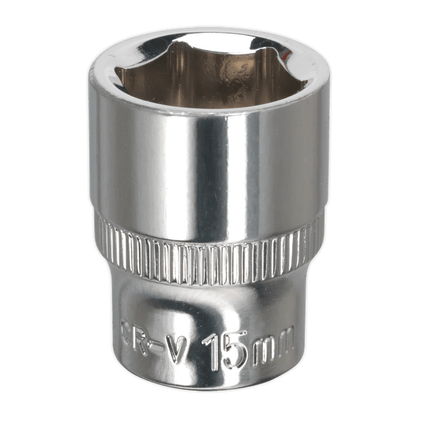 Sealey Sockets Individual 15mm 3/8"Sq Drive Fully Polished WallDrive® Socket-SP3815 5054511357967 SP3815 - Buy Direct from Spare and Square