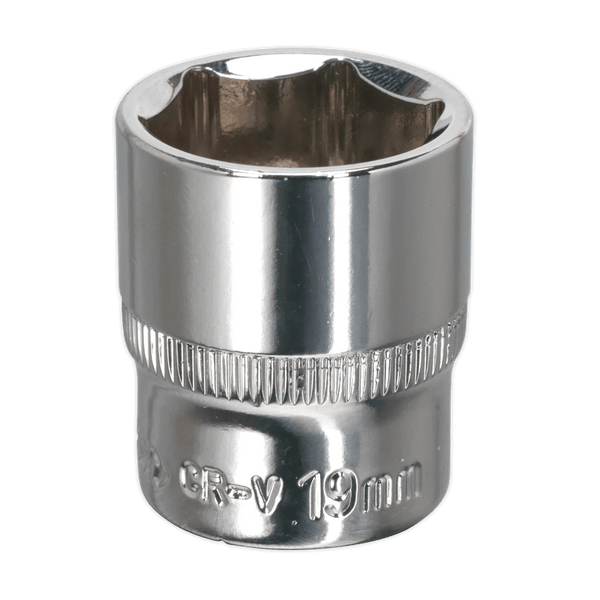 Sealey Sockets Individual 19mm 3/8"Sq Drive Fully Polished WallDrive® Socket-SP3819 5054511358056 SP3819 - Buy Direct from Spare and Square