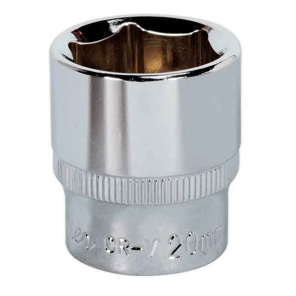 Sealey Sockets Individual 20mm 3/8"Sq Drive Fully Polished WallDrive® Socket-SP3820 5051747360754 SP3820 - Buy Direct from Spare and Square
