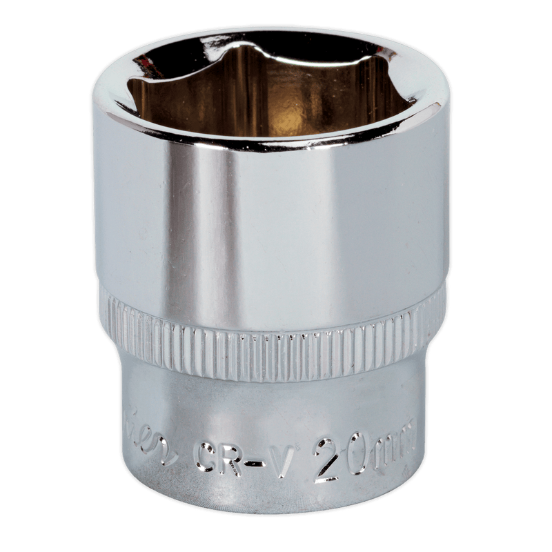 Sealey Sockets Individual 20mm 3/8"Sq Drive Fully Polished WallDrive® Socket-SP3820 5051747360754 SP3820 - Buy Direct from Spare and Square