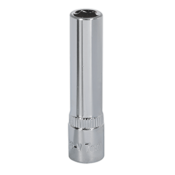 Sealey Sockets Individual 7mm 1/4"Sq Drive Fully Polished Deep WallDrive® Socket-SP1407D 5051747360884 SP1407D - Buy Direct from Spare and Square