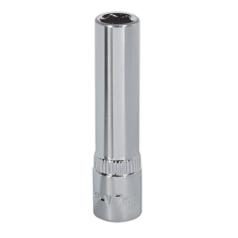 Sealey Sockets Individual 7mm 1/4"Sq Drive Fully Polished Deep WallDrive® Socket-SP1407D 5051747360884 SP1407D - Buy Direct from Spare and Square
