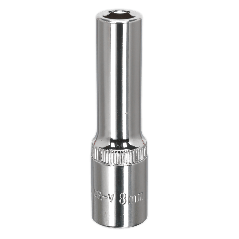 Sealey Sockets Individual 8mm 3/8"Sq Drive Fully Polished Deep WallDrive® Socket-SP3808D 5051747360457 SP3808D - Buy Direct from Spare and Square
