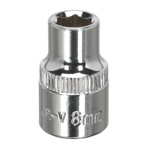 Sealey Sockets Individual 8mm 3/8"Sq Drive Fully Polished WallDrive® Socket-SP3808 5054511316933 SP3808 - Buy Direct from Spare and Square