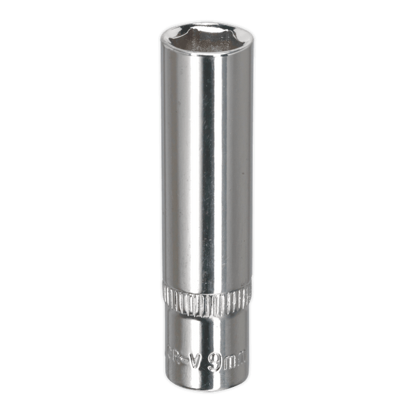 Sealey Sockets Individual 9mm 1/4"Sq Drive Fully Polished Deep WallDrive® Socket-SP1409D 5054511397444 SP1409D - Buy Direct from Spare and Square