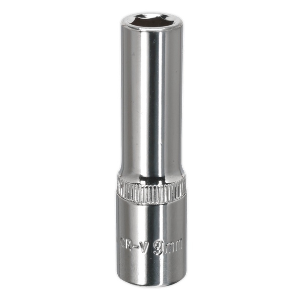Sealey Sockets Individual 9mm 3/8"Sq Drive Fully Polished Deep WallDrive® Socket-SP3809D 5054511350777 SP3809D - Buy Direct from Spare and Square