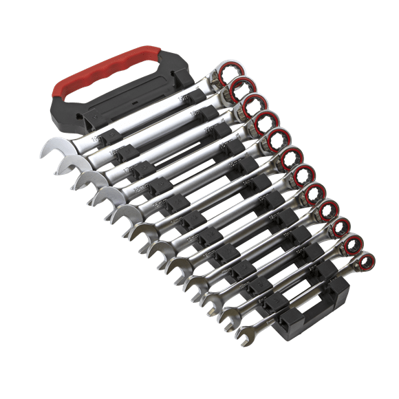 Sealey Spanner Platinum Series Reversible, 12 Piece Ratchet, Metric Combination Spanner Set - Lifetime Guarantee AK63944 - Buy Direct from Spare and Square