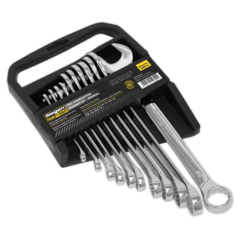 Sealey Spanners 11pc Combination Spanner Set - Imperial-S0857 5054511543001 S0857 - Buy Direct from Spare and Square