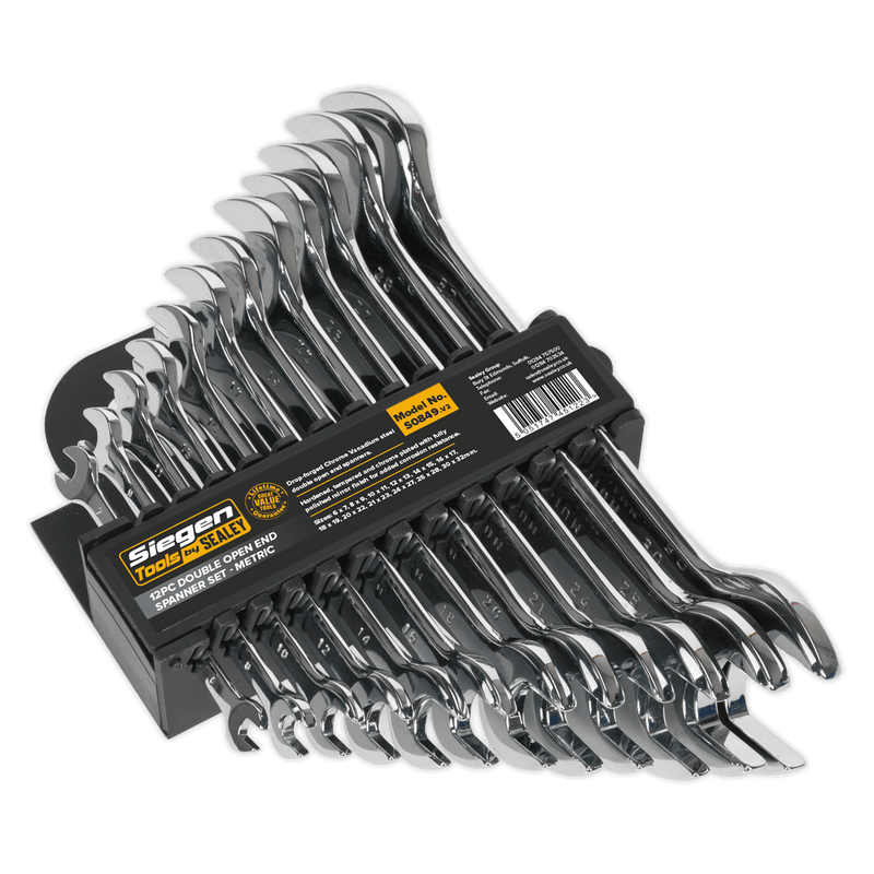 Sealey Spanners 12pc Double Open-End Spanner Set-S0849 5051747451223 S0849 - Buy Direct from Spare and Square