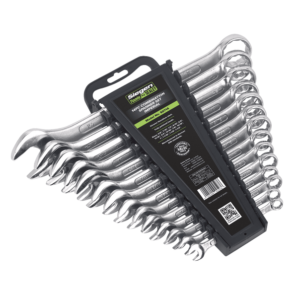 Sealey Spanners 14pc Combination Spanner Set - Imperial-S0714 5024209925976 S0714 - Buy Direct from Spare and Square