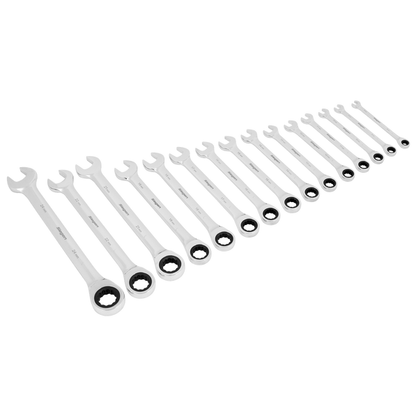 Sealey Spanners 15pc Combination Ratchet Spanner Set-S01247 5054630106156 S01247 - Buy Direct from Spare and Square