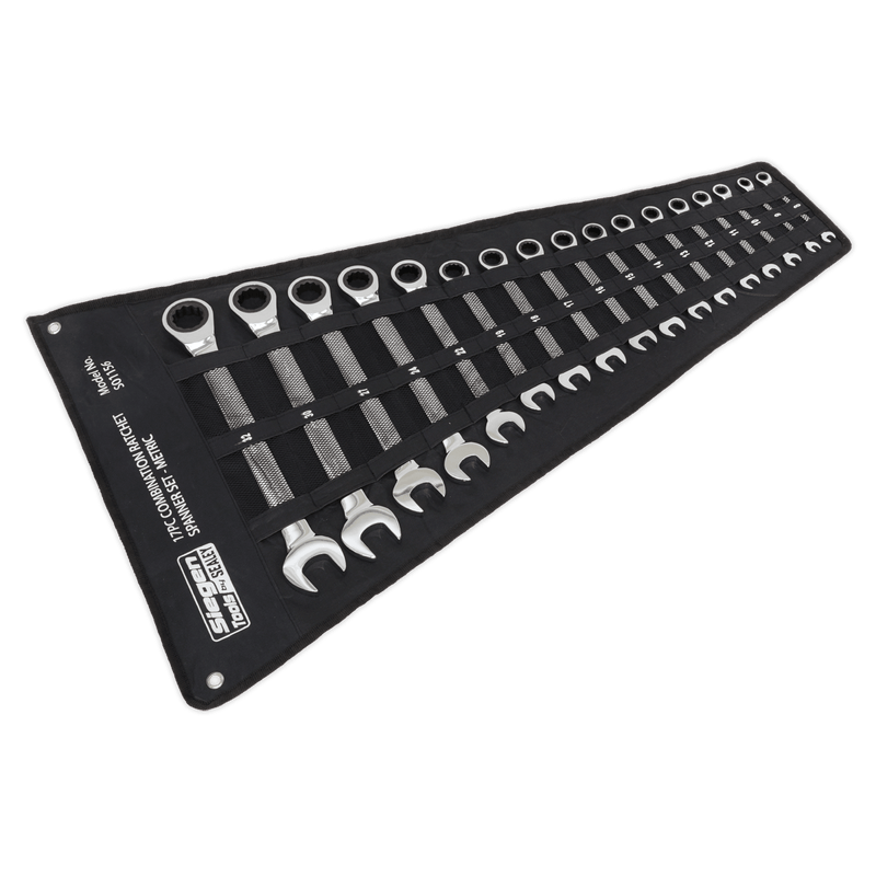 Sealey Spanners 17pc Combination Ratchet Spanner Set-S01156 5054511263305 S01156 - Buy Direct from Spare and Square