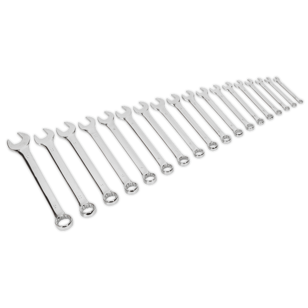 Sealey Spanners 18pc Combination Spanner Set-S01052 5051747855779 S01052 - Buy Direct from Spare and Square