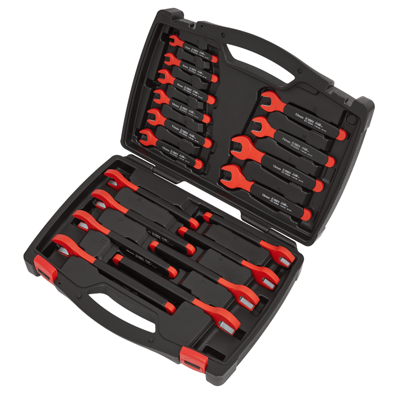 Sealey Spanners 18pc Insulated Open-End Spanner Set - VDE Approved-AK63172 5054511827255 AK63172 - Buy Direct from Spare and Square