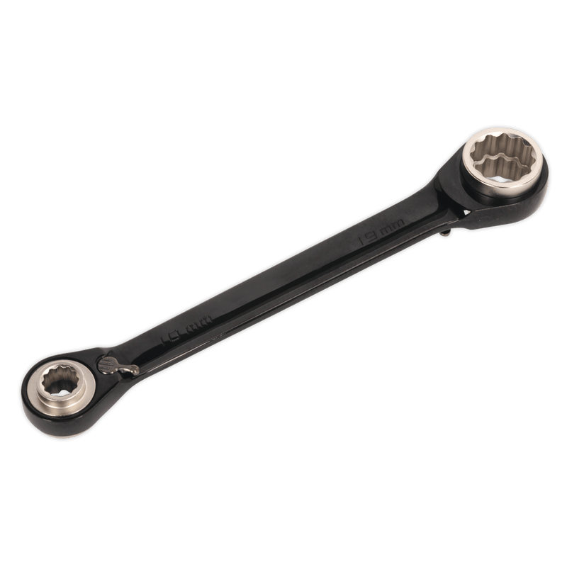 Sealey Spanners 4-in-1 Reversible Ratchet Ring Spanner - Black Series-AK7979 5054511201888 AK7979 - Buy Direct from Spare and Square