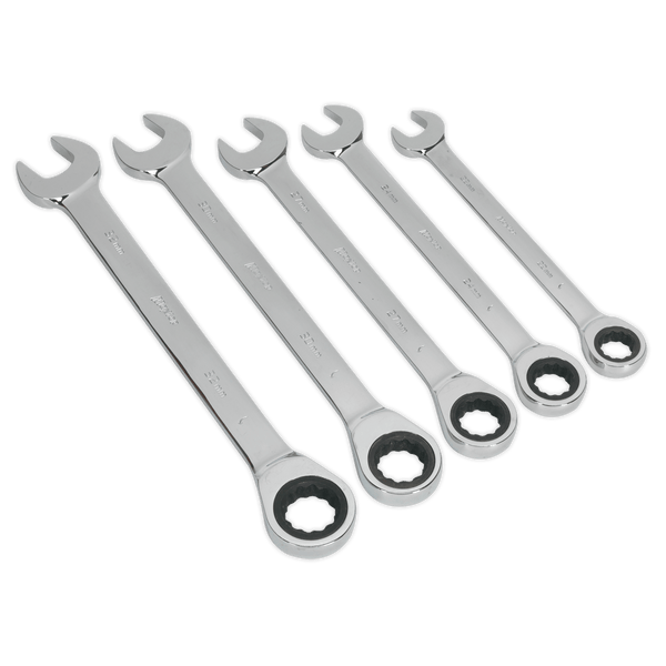 Sealey Spanners 5pc Combination Ratchet Spanner Set-S0985 5051747740471 S0985 - Buy Direct from Spare and Square